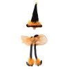 Melrose 6.5" Orange and Black Feathered Witches Hat Halloween Wine Bottle Stopper