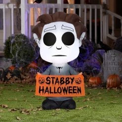 Gemmy Airblown Stylized Michael Myers Universal, 3.5 ft Tall, Multicolored