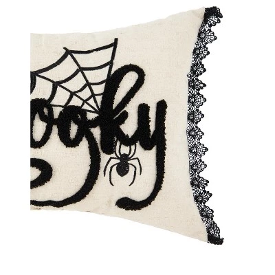 C&F Home Spooky Black And White Embroidered Throw Pillow 2 C&F Home Spooky Black And White Embroidered Throw Pillow - Image 2