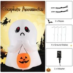 Costway 4' Halloween Inflatable Ghost Holding Pumpkin Blow up Holiday Decor w/LED Lights -Halloween Decorations Sales Store unnamed file 2111