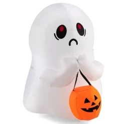 Costway 4' Halloween Inflatable Ghost Holding Pumpkin Blow up Holiday Decor w/LED Lights -Halloween Decorations Sales Store unnamed file 2113