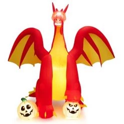 Costway 10 FT Inflatable Giant Animated Fire Dragon Outdoor Halloween Decor w/Lights -Halloween Decorations Sales Store unnamed file 2133