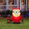 Gemmy Airblown Inflatable Minion Stuart in Devil Costume, 3.5 ft Tall, Red