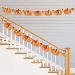 Big Dot of Happiness Fall Pumpkin - Halloween or Thanksgiving Party DIY Decorations - Clothespin Garland Banner - 44 Pieces