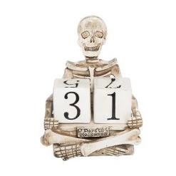 Transpac Resin 6 in. Off-White Halloween Frightful Halloween Countdown Decor Set of 3