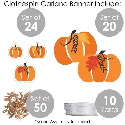 Big Dot of Happiness Fall Pumpkin - Halloween or Thanksgiving Party DIY Decorations - Clothespin Garland Banner - 44 Pieces 3 Big Dot of Happiness Fall Pumpkin - Halloween or Thanksgiving Party DIY Decorations - Clothespin Garland Banner - 44 Pieces - Image 3
