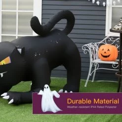 HOMCOM 6' Giant Creeping Black Cat LED Light Outdoor Inflatable Halloween Yard Decration -Halloween Decorations Sales Store unnamed file 2182