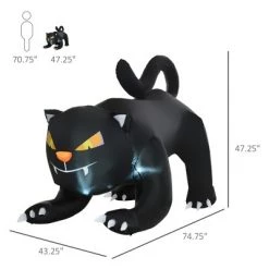 HOMCOM 6' Giant Creeping Black Cat LED Light Outdoor Inflatable Halloween Yard Decration -Halloween Decorations Sales Store unnamed file 2183