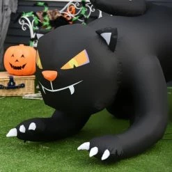 HOMCOM 6' Giant Creeping Black Cat LED Light Outdoor Inflatable Halloween Yard Decration -Halloween Decorations Sales Store unnamed file 2185