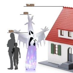 Costway 8FT Giant Halloween Inflatable Ghost Outdoor Decor w/LED Colorful Rotating Light -Halloween Decorations Sales Store unnamed file 2193