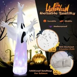 Costway 8FT Giant Halloween Inflatable Ghost Outdoor Decor w/LED Colorful Rotating Light -Halloween Decorations Sales Store unnamed file 2194