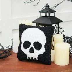 C&F Home Skull Hooked Throw Pillow -Halloween Decorations Sales Store unnamed file 2213