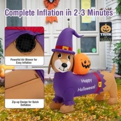 Costway 5 FT Long Halloween Inflatable Dachshund Dog with Pumpkin Self Inflating Yard -Halloween Decorations Sales Store unnamed file 2217