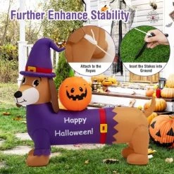 Costway 5 FT Long Halloween Inflatable Dachshund Dog with Pumpkin Self Inflating Yard -Halloween Decorations Sales Store unnamed file 2219