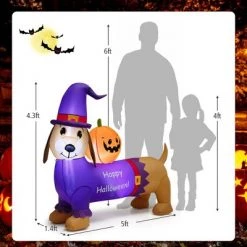 Costway 5 FT Long Halloween Inflatable Dachshund Dog with Pumpkin Self Inflating Yard -Halloween Decorations Sales Store unnamed file 2223