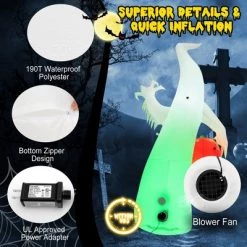 Costway 6 FT Inflatable Halloween Hunting Ghost with Pumpkin w/Spinning Lamp -Halloween Decorations Sales Store unnamed file 2230