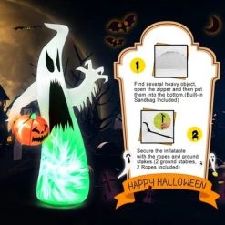 Costway 6 FT Inflatable Halloween Hunting Ghost with Pumpkin w/Spinning Lamp -Halloween Decorations Sales Store unnamed file 2231