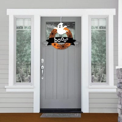 Big Dot of Happiness Spooky Ghost - Outdoor Halloween Party Decor - Front Door Wreath 1 Big Dot of Happiness Spooky Ghost - Outdoor Halloween Party Decor - Front Door Wreath