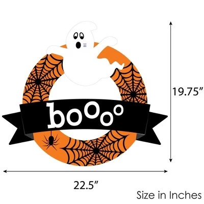 Big Dot of Happiness Spooky Ghost - Outdoor Halloween Party Decor - Front Door Wreath 4 Big Dot of Happiness Spooky Ghost - Outdoor Halloween Party Decor - Front Door Wreath - Image 4