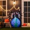 HomCom 5' Giant Spooky Spider LED Light Outdoor Inflatable Halloween Yard Decoration