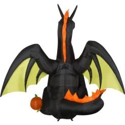 Gemmy Animated Projection Airblown Fire & Ice Dragon w/Wings Giant (RRPm), 9 ft Tall, Multicolored
