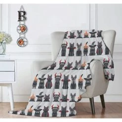 Kate Aurora Halloween Spooky Pets Ultra Soft & Plush Oversized Accent Throw Blanket - 50 in. W x 70 in. L