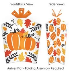 Big Dot of Happiness Fall Pumpkin - Table Decorations - Halloween or Thanksgiving Party Fold and Flare Centerpieces - 10 Count