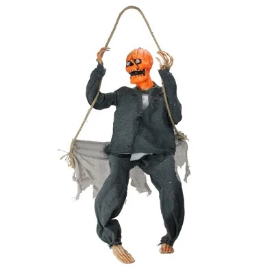 Northlight 30" Animated Swinging Pumpkin Man Halloween Decoration 1 Northlight 30" Animated Swinging Pumpkin Man Halloween Decoration