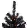 Northlight 3ft Pre-Lit Black Noble Spruce Artificial Halloween Tree, Orange Lights