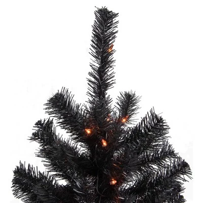 Northlight 3ft Pre-Lit Black Noble Spruce Artificial Halloween Tree, Orange Lights 1 Northlight 3ft Pre-Lit Black Noble Spruce Artificial Halloween Tree, Orange Lights