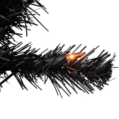 Northlight 3ft Pre-Lit Black Noble Spruce Artificial Halloween Tree, Orange Lights 3 Northlight 3ft Pre-Lit Black Noble Spruce Artificial Halloween Tree, Orange Lights - Image 3