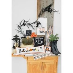 C&F Home Lets Get Spooky Block Halloween Shelf Sitter Centerpiece