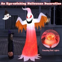 Costway 6ft Halloween Inflatable Ghost Quick Blow up Halloween Decor w/ Red LED Lights -Halloween Decorations Sales Store unnamed file 2358