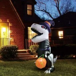 Joiedomi 8 ft Inflatable Skeleton Dinosaur