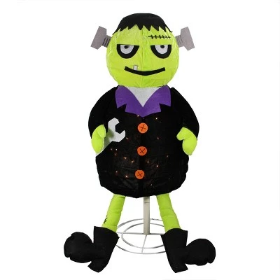 Northlight 40.5" Prelit Standing Frankenstein Monster Halloween Decoration - Black/Green 1 Northlight 40.5" Prelit Standing Frankenstein Monster Halloween Decoration - Black/Green