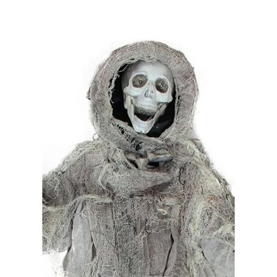 Northlight 36" Prelit Touch Activated Death Reaper Hanging Halloween Decoration - White/Gray 1 Northlight 36" Prelit Touch Activated Death Reaper Hanging Halloween Decoration - White/Gray
