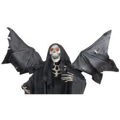 Northlight 5.25' Sonic Skeletal Reaper with Wings and Red Eyes Halloween Decoration - Black/Red
