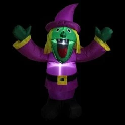 Northlight 3.5' Purple Inflatable Lighted Witch Halloween Outdoor Decoration
