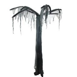 Northlight 7.5' Standing Ghost Tree Halloween Decoration - Black/Gray