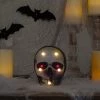 Northlight 7" Lighted Black and Red Skull Halloween Decoration