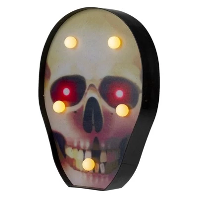 Northlight 7" Lighted Black and Red Skull Halloween Decoration 3 Northlight 7" Lighted Black and Red Skull Halloween Decoration - Image 3