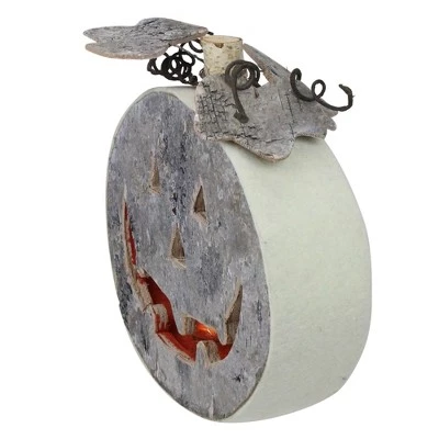 Northlight 9.25" Gray LED Battery Operated Jack-O-Lantern Halloween Table Top Decoration 2 Northlight 9.25" Gray LED Battery Operated Jack-O-Lantern Halloween Table Top Decoration - Image 2