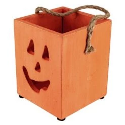 Northlight 6.25" Small Orange Wood Jack O Lantern Halloween Candle Lantern -Halloween Decorations Sales Store unnamed file 2463