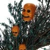 Northlight Black and Orange Skulls and Spiders Halloween Twig Wreath, 22-Inch, Unlit