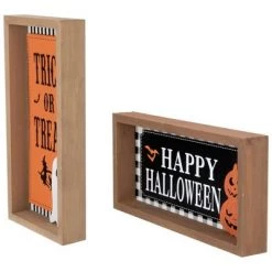 Northlight Set of 2 Happy Halloween Wooden Shadow Box Plaques -Halloween Decorations Sales Store unnamed file 2487