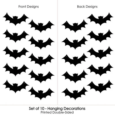 Big Dot of Happiness Hanging Black Bats - Outdoor Hanging Decor - Halloween Party Decorations - 10 Pieces 2 Big Dot of Happiness Hanging Black Bats - Outdoor Hanging Decor - Halloween Party Decorations - 10 Pieces - Image 2