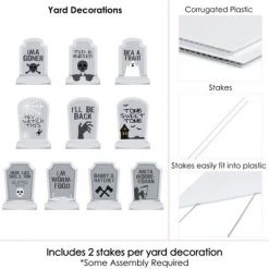 Big Dot of Happiness Funny Tombstones - Graveyard Lawn Decorations - Halloween Yard Decorations - 10 Piece -Halloween Decorations Sales Store unnamed file 2520