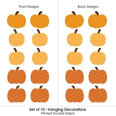 Big Dot of Happiness Hanging Pumpkin Patch - Outdoor Fall, Halloween or Thanksgiving Party Hanging Porch and Tree Yard Decorations - 10 Pieces 2 Big Dot of Happiness Hanging Pumpkin Patch - Outdoor Fall, Halloween or Thanksgiving Party Hanging Porch and Tree Yard Decorations - 10 Pieces - Image 2
