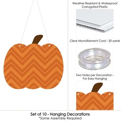 Big Dot of Happiness Hanging Pumpkin Patch - Outdoor Fall, Halloween or Thanksgiving Party Hanging Porch and Tree Yard Decorations - 10 Pieces 3 Big Dot of Happiness Hanging Pumpkin Patch - Outdoor Fall, Halloween or Thanksgiving Party Hanging Porch and Tree Yard Decorations - 10 Pieces - Image 3