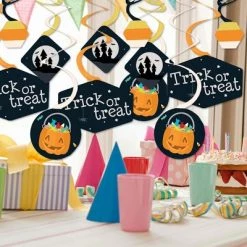 Big Dot of Happiness Trick or Treat - Halloween Party Hanging Decor - Party Decoration Swirls - Set of 40